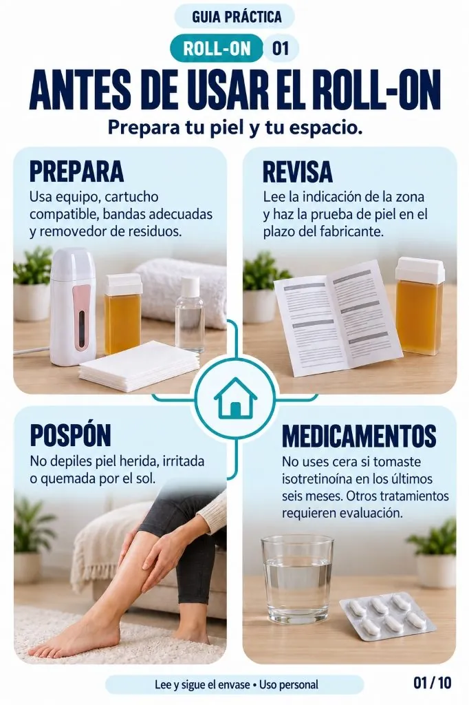 Antes de Usar el Roll-On: Preparación
